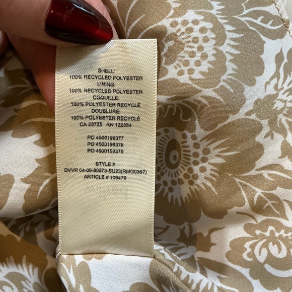 Wilfred Lover Satin Mini Dress Ice Lvndr / Gold Camel Size S | Floral Babydoll S - Picture 11 of 12